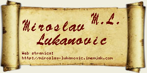 Miroslav Lukanović vizit kartica